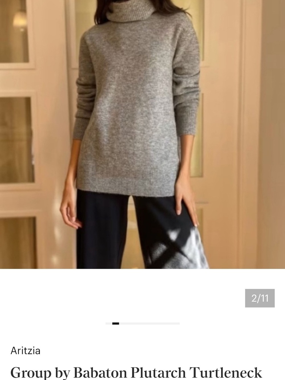 Aritzia Light Gray Turtleneck Sweater